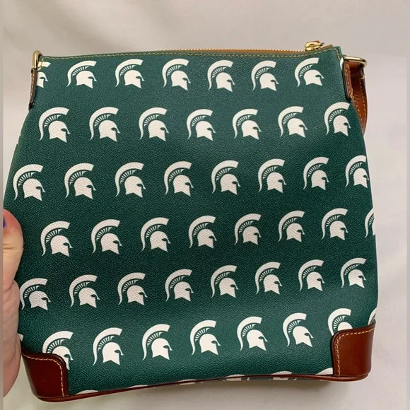 Dooney and Bourke Michigan State University MSU double zip crossbody bag wallet